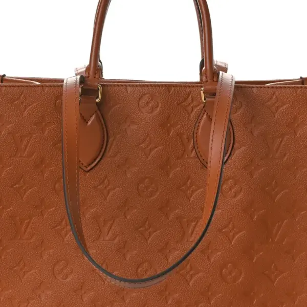 LV Neverfull MM Cognac Giant Monogram Empreinte Leather