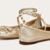 VALENTINO Studded sheepskin ballet flats