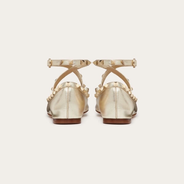 VALENTINO Studded sheepskin ballet flats