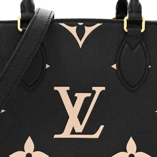 LV OnTheGo PM Black/Beige Giant Monogram Empreinte Leather