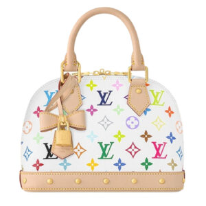 LV x Takashi Murakami NANO SPEEDY adjustable shoulder strap white tri-color