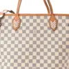 LV Braided Neverfull MM Damier Azur Canvas Orange Interior