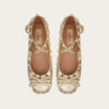 VALENTINO Studded sheepskin ballet flats