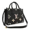LV OnTheGo PM Black/Beige Giant Monogram Empreinte Leather