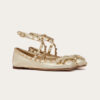 VALENTINO Studded sheepskin ballet flats