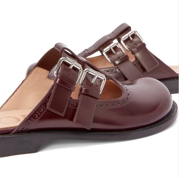 LOEWE Burgundy Mary Jane Muller shoes flats slippers