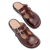 LOEWE Burgundy Mary Jane Muller shoes flats slippers